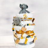 Windeltorte, Baby Geschenk, Windeltorte elefant, Geschenk Baby