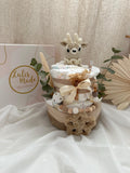 Windeltorte Reh Boho Baby Geschenk Geburt