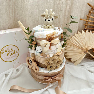 Windeltorte Reh Boho Baby Geschenk Geburt