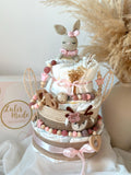 Windeltorte, Baby Geschenk, Windeltorte Hase, Geschenk Baby