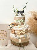 Windeltorte Baby Junge, Fuchs Windeltorte, grau Windeltorte