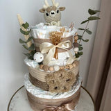 Windeltorte Reh Boho Baby Geschenk Geburt