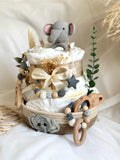 Windeltorte in grau Baby Geschenk zur Geburt